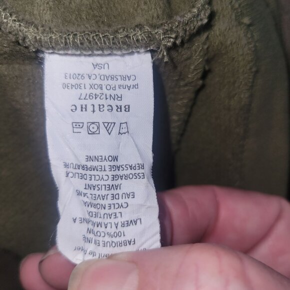 PRANA Vintage Olive Green Double-Breasted Military-Inspired Jacket Buttoned Pock - Picture 9 of 9